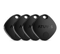 ATUVOS Air Tags - 4 Pack,Tracker Bluetooth Item Finder, Compatible with Apple Find My (iOS Only), Replaceable Battery, IP67 Waterproof, for Keys, Luggages, Suitcases, Bags, Black