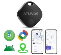 ATUVOS Dual System Air Tracker Tag PRO, Smart Key Finder Works with Android Google Find Hub or iOS Apple Find My APP, Bluetooth Item Locator for Luggage, Suitcase, Bags (Dual System - 1 Pack)