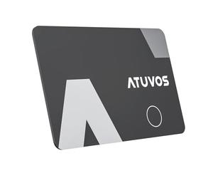 ATUVOS Tracker Air Card Wallet Thin 0.16cm, Smart Bluetooth Locator Work with Apple Find My (iOS Only), Item Finder for Luggage Tag, Suitcase, Bags, Passport and More, IP67 Waterproof, Black