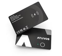 ATUVOS Wallet Tracker Card - 2 Pack (Wireless charging) Slim 0.16cm, Air tag Locator Work with Apple Find My (iOS Only), Item Finder for Luggage Tag, Suitcase, Bags, Passport and More