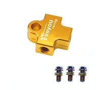 ATV Brake Hose Connector Adapter 3 Way Motorcycle Hydraulic Pipe Connect Tee Coupling Tubes Adapter bracket M10 Banjo Oil Link (Gold)
