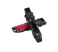 ATV Motorcycle Modified Rear Passenger Foot Peg Pedal Pad Bracket Side Stand 8mm Mounting Holes Pedals Foot Rest(Red)