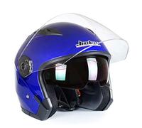 ATV Open Face Helmets Motorbiker Scooter Chopper Riding Helmet with Double Lens Open Face Jet Fighter Motorcycle Helmet Color Mirror