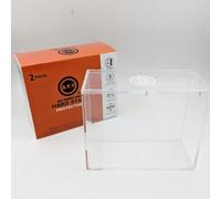 ATV Store Premium Hard Stack Protectors, 2 Pack, Crystal Clear Acrylic, 4mm Thick Walls, UV Protection, Magnetic Lid, Stackable Display Cases