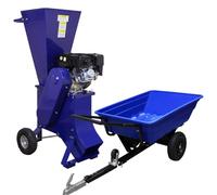 ATV Trailer 295kg Tipping & 15HP Wood Chipper Petrol Shredder Mulcher Powerful 420cc 3600rpm 4 stroke Garden Quad Tractor Farm Agriculture Heavy Duty Pneumatic Tyres FREE Tool Kit Protection Equipment