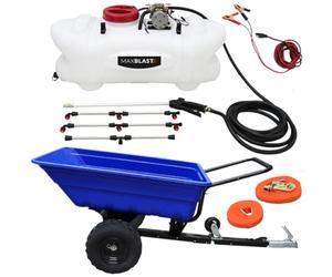 ATV Trailer Garden Sprayer for Quad 60L Maxblast 12V Spot Sprayer Powerful Loading Tractor Wheels Off-Road Farm Horses Tow Tipping Transportation Utility Cart 390kg Arrow Nozzles Spray & Accessories