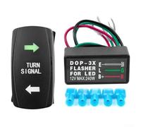 ATV UTV Turn Signal Kit with Indicator Rocker Switch and 3 Wire Connection, LED Flasher For Relay for Motorcycle Blinker Switch, Off Road Street Legal Car