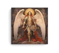 ATVIOR Saint Michael The Archangel Religious Art Posters Canvas Aesthetic Wall Art Modern Home Decor for Bedroom Living Room 12x12inch(30x30cm) Unframe-style