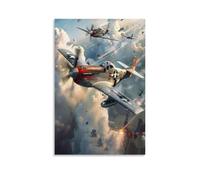 ATVIOR World War II Photos Plane Bombing Scene Posters Canvas Aesthetic Wall Art Modern Home Decor for Bedroom Living Room 12x18inch(30x45cm) Unframe-style