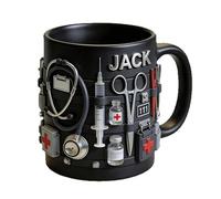 ATVIOT 2026 Limited Edition Medical Theme Mug - 3D Effect Ceramic Cup, Personalized Gift for Medical Staff, Nurses, Doctors & Individualists(Black-a)