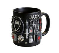 ATVIOT 2026 Limited Edition Medical Theme Mug - 3D Effect Ceramic Cup, Personalized Gift for Medical Staff, Nurses, Doctors & Individualists(Black-a*4)