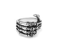 ATVIOT European And American Retro Skull Ring Men's Deep Punk Style Claw Hand Bone Shaped Ring Gothic Fashion Personalized Accessory(1.99cm)