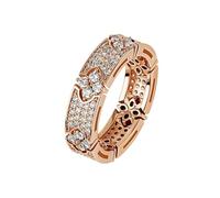 ATVIOT Micro Inlaid Starry Sky Zircon Ring - Multi Segment Broadband Clover Personalized Women's Ring, Size 8-11, Silver Gold Rose Gold(Rose gold,2cm)