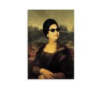 ATVIOX Fun Funny Mona Lisa Abstract Retro Posters Canvas Print Aesthetic Wall Art Modern Home Decor for Bedroom Living Room 24x36inch(60x90cm) Unframe-style