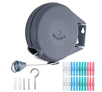 Atvobiy Retractable Clothesline Outdoor Heavy Duty Clothes Line Retracting Indoors for Drying Clothes Portable Clothesline 40 Feed Laundry line with 24 pcs Clothespins