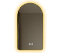 Atwnjkp LED Bathroom Mirror with Smart Touch Switch, Anti-Fog & 3 Color Lights, Aluminum Frame Vanity Makeup Mirror, 60x90cm/23.6x35.4in Wall Mounted, Arched Anti-Fog Mirror for Bathroom Vanity