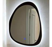 Atwnjkp Retro HD Smart LED Vanity Mirror with Black Frame | 3-Color Lighting Dimmable Wall-Mounted Mirror - 70x90cm/27.55x35.4in Makeup Bathroom Mirror for Bedroom Entryway
