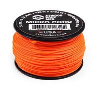 Atwood Rope MFG Micro Utility Cord 1.18mm X 125ft Reusable Spool | Tactical Nylon/Polyester Fishing Gear, Jewelry Making, Camping Accessories (Neon Orange)