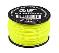 Atwood Rope MFG Tactical Nylon/Polyester Micro Utility Cord 1.18mm X 125ft Reusable Spool | Fishing Gear, Jewelry Making, Camping Accessories (Neon Yellow)