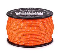 Atwood Rope MFG Tactical Nylon/Polyester Micro Utility Cord Reflective 1.18mm X 125ft Reusable Spool | Fishing Gear, Jewelry Making, Camping Accessories (ARM-Micro125Reflect-NeonOrange1)