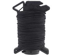 Atwood Rope Ready Rope™ Micro Cord Dispenser 125ft 100lb Test, Camping Gear Survival Tool, Built in Storage, Cutting Blade, Cord Grip, Gear Loop, Made in USA (Black)