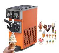 Atwynd 450W Countertop Soft Serve Ice Cream Maker, Single Flavor Ice Cream Machine, 4-5kg/H Output, with LCD Panel 2.5L Refrigerated Hopper, 1L Freezing Tank, for Restaurant Snack Orange