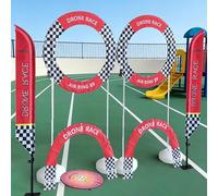 Atwynd Portable RC Drone Flight Training Course Kit, FPV Racing Set for Indoor/Outdoor Training, Complete Drone Obstacle Set, Obstacle Hoops + Slalom Flags + Arch Gates + Landing Pad B