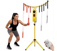 Atwynd Reaction Stick Challenge Machine, Quick-Handed Grabbing Stick Game, Hand-Eye Coordination Arcade Game | 10-stick Setup with 0.1-5 sec Drops, Commercial Reflex Challenge Reaction Machine Yellow