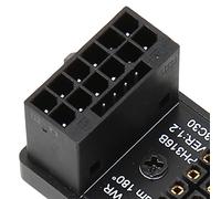 ATX 16Pin Male to 16pin Female 180 Degree Angled Adapter, PCIe5.0 HPWR GPU U Turn Connector, Aluminum Alloy CNC Housing for Desktop PC, 12V Power Steering with 600W Capacity (Black)