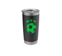 ATX/Austin TX Retro Athletic Design in Green Stainless Steel Insulated Tumbler