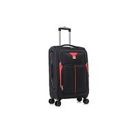 ATX Luggage 24" Medium Suitcase Expandable Durable Lightweight Suitcase with 4 Dual Spinner Wheels and Built-in 3 Digit Combination Lock (Black/Red, 73 Liter)