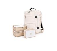 ATX Luggage 40x20x25cm Ryanair Cabin Backpack, Airline Approved Underseat Travel Bag, Lightweight Carry On with Packing Cubes Set | Beige