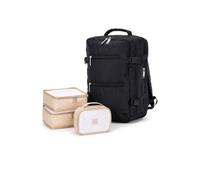 ATX Luggage 40x20x25cm Ryanair Cabin Backpack, Airline Approved Underseat Travel Bag, Lightweight Carry On with Packing Cubes Set | Black
