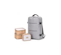 ATX Luggage 40x20x25cm Ryanair Cabin Backpack, Airline Approved Underseat Travel Bag, Lightweight Carry On with Packing Cubes Set | Stone Grey