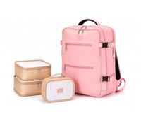 ATX Luggage 40x20x25cm Ryanair Cabin Backpack, Airline Approved Underseat Travel Bag, Lightweight Carry On with Packing Cubes Set | Dusky Pink
