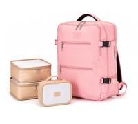ATX Luggage 40x30x20cm Wizz Air Cabin Backpack Underseat Travel Bag Lightweight Carry On with Packing Cubes Set | Dusky Pink