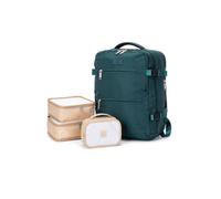 ATX Luggage 40x30x20cm Wizz Air Cabin Backpack Underseat Travel Bag Lightweight Carry On with Packing Cubes Set | Forest Green