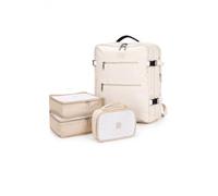 ATX Luggage 45x36x20cm EasyJet Cabin Backpack Airline Approved Underseat Travel Bag, Lightweight Ruscksack with Packing Cubes | Beige