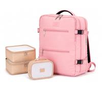 ATX Luggage 45x36x20cm EasyJet Cabin Backpack Airline Approved Underseat Travel Bag, Lightweight Ruscksack with Packing Cubes | Dusky Pink