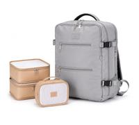ATX Luggage 45x36x20cm EasyJet Cabin Backpack Airline Approved Underseat Travel Bag, Lightweight Ruscksack with Packing Cubes | Stone Grey