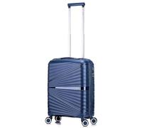 ATX Luggage 55x40x20cm Cabin Suitcase Lightweight Durable Polypropylene Small Suitcase with 4 Dual Spinner Wheels and Built-in TSA Lock (Midnight Blue, 44 Liters)