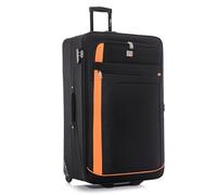 ATX Luggage Extra Large Suitcase 32" Expandable Durable Lightweight Suitcases with 2 Wheels and Built-in 3 Digit Combination Lock (Black/Orange, 134 Liters)