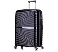 ATX Luggage Large Suitcase Expandable Unbreakable Polypropylene Hard Shell Hold Check in Fits 23-26KG Super Lightweight with 4 Dual Spinner Wheels and Built in TSA Lock (Black, 133 Liters)