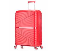 ATX Luggage Large Suitcase Expandable Unbreakable Polypropylene Hard Shell Hold Check in Fits 23-26KG Super Lightweight with 4 Dual Spinner Wheels and Built in TSA Lock (Blood Red, 133 Liters)
