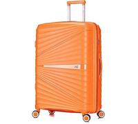 ATX Luggage Large Suitcase Expandable Unbreakable Polypropylene Hard Shell Hold Check in Fits 23-26KG Super Lightweight with 4 Dual Spinner Wheels and Built in TSA Lock (Orange, 133 Liters)