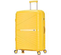 ATX Luggage Large Suitcase Expandable Unbreakable Polypropylene Hard Shell Hold Check in Fits 23-26KG Super Lightweight with 4 Dual Spinner Wheels and Built in TSA Lock (Yellow, 133 Liters)