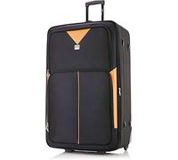 ATX Luggage Suitcase Extra-Large Expandable Durable Lightweight Suitcases with 2 Wheels and Built-in 3 Digit Combination Lock (Black/Orange, 32 Inches, 134 Liters)