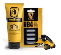 ATX Men's Head Shaving Starter Kit with 8oz HeadSlick Cream, Razor, Blade Refills