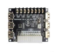 ATX Power Supply Distribution Board 24/20 Pin Splitter Module with 6 USB Ports 5V 2.1A Output Terminal Block for PC Testing DIY Electronics Projects Black