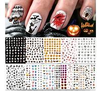 ATYDKUG 18 Sheets Halloween Self-Adhesive Nail Stickers Autumn Nail Stickers Nail Art for Women Girls Children Decoration Nail Art Stickers Nail Design Nail Tattoos 1000+ Pieces